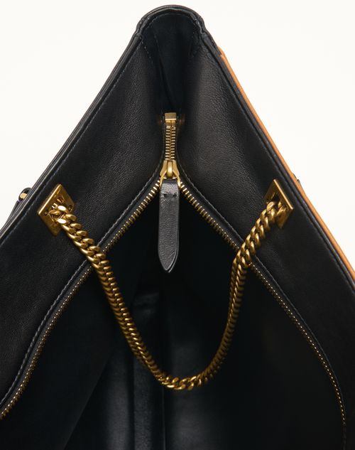 Valentino Garavani - Valentino Garavani Viva Superstar Nappa Leather Shopper - Black/spice - Man - Totes